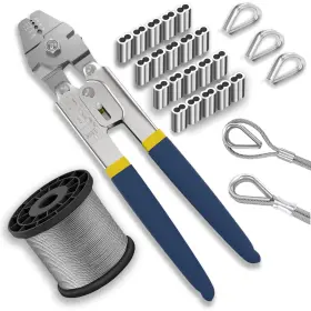 Yingya Bis 727370906151 Wire Crimping Tool Kit 100ft Stainless Steel Cable 100pcs Aluminum