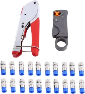 Yosoo 445012613665 Coax Crimper Rg6 Cable Coaxial Compression Tool Set Kit Wire Stri