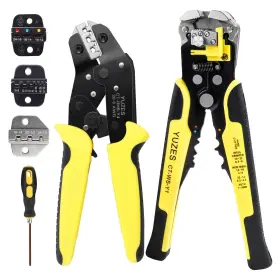 Yuzes-cts-100 Yuzes Automatic Wire Stripper And Crimping Tool Kit For 10-24 Awg Yellow