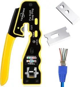 Ywnegwe 679070561140 Rj45 Crimp Tool Kit Pass Through Crimper Stripper Cutter All-in-one Ethernet Cri