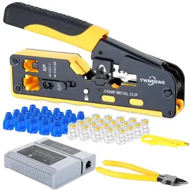 Ywnegwe 784115641449 Rj45 Crimp Tool Kit Pass Through Ethernet Crimper Cat5 Cat6 Cat7 Crimping