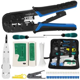 Ywnegwe 784115641517 Rj45 Crimp Tool Kit For Cat5 Cat5e Cat6 Ethernet Crimper Toolkit With A Cri