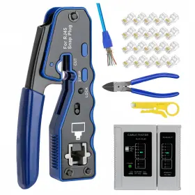Ywnegwe 794697370989 Rj45 Crimp Tool Kit Pass Through Ethernet Cat6 Cat6a Cat5e Crimping With