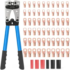 Zeropone 782765397570 Battery Cable Lug Crimping Tool Kit For Awg 10-1/0 Electrical Cr