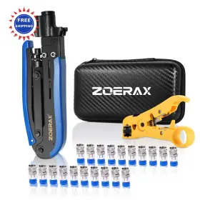 H548a Zoerax Coax Cable Crimper Tool Kit 20pcs F Connectors Compression