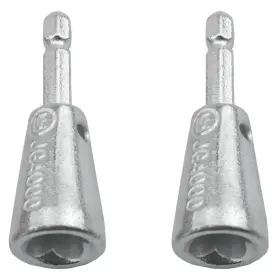 59311-edweom-2 Zzhxsm 2pcs Power Drill Metal Wire Merger Silver Terminal Round Merge Slot Ter