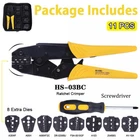 Ratcheting Crimping Tool Kit Cord End Terminals Wire Crimper Pliers W/ 8 Dies Us New. Price: $28.99.