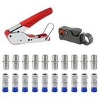Cable Crimper Coaxial Compression Tool Kit Wire Red And Silver New. Price: $19.10.