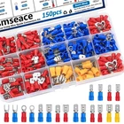 Smseace 22-10AWG Wire Crimp Connectors 2.8MM/4.8MM/6.3MM 150PCS, Multicolor New. Price: $9.11.