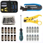 Cable Crimper Tool Kit Coaxial Compression For RG6 RG59 RG11 With New. Price: $35.27.