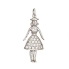 Vintage Art Deco Diamond Charm Platinum Woman Line Skirt Pendant Fine Jewelry Pre-owned. Price: $1175.00.