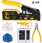 RJ45 Tool Kit Ethernet Pass Through Crimper Network CAT5 CAT6 CAT7 New. Price: $34.99.