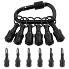 Katerk 6PC Black Bit Holder Keychain, 1/4IN Hex Shank Carabiner New. Price: $13.19.