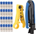 Cable Crimper, Coaxial Compression Tool Kit RG59/RG6 Wire Stripper RG59/6/7 New. Price: $71.19.