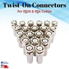 Bnc Male RG59 RG6 Twist Connector Cctv Security Coax Cable Camera Lot New. Price: $34.99.