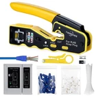 RJ45 Tool Kit: Pass Through Ethernet Crimper For CAT5E, CAT6, CAT6A, 8P8C New. Price: $47.90.
