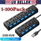 Usb Hub 7 Port On/off Switch High Speed Splitter Ac Adapter Cable Pc Laptop Lot New. Price: $403.98.