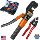 Toscoco Hydraulic Crimping Tool Cable Cutter 9 Dies Wire Swaging For 1/8" - New. Price: $83.81.