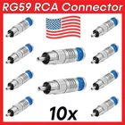 10 Pack Rca Compression Connector For RG59 Coaxial Cable 360 Radial New. Price: $12.99.