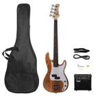 Gp Electric Bass Guitar Brown Color W/ Amplifier Cord Wrench Tool & Bag New. Price: $151.04.