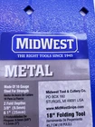 Midwest Tools No. MWT-F2 Sheet Metal Folding 18 Free Shipping New. Price: $36.76.