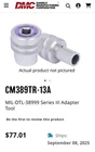 Daniels Dmc Mfg CM389TR-13A Adapter Tool Qty: 2 New. Price: $120.00.