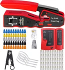 Leatbuy CAT5 CAT6 Kit RJ45 Crimping Tool, 50PCS Crimper Pass Thr New. Price: $27.50.