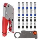 Hrsyyl Coax Cable Crimper Tool Kit With 20PCS F Type RG59 RG6 Compression Red New. Price: $19.76.