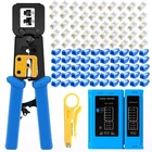 RJ45 Crimping Tool For CAT6CAT5E 50 Pass-through Connectors & Tester New. Price: $34.56.
