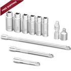 Tiwintul 3/8 Inch Drive Spark Plug Socket Set, 12 Point, 11PCS, Silver New. Price: $41.05.