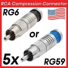 5PCS Rca Compression Connector RG59/RG6 Coaxial Cable A/v Audio Video Male Plug New. Price: $14.89.