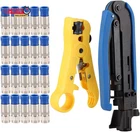 Cable Crimper, Coaxial Compression Tool Kit RG59/RG6 Wire Stripper RG59/6/7 New. Price: $68.70.