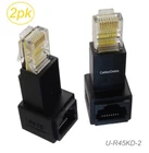 2-PACK, RJ45 CAT5E/CAT6 Male/female 90 Right Angle Black Adapters, U-R45KD-2 New. Price: $10.98.