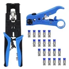 Multifunctional Coax Compression Crimper Kit With 20 Connectors And New. Price: $38.99.