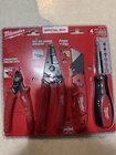 Milwaukee 4PC Electrician's Hand Tool Set Wire Stripper Cutter Screwdriver Knife New. Price: $29.00.