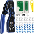 RJ45 Tool Kit Pass Through Crimper Cutter For CAT5E CAT6A 8P8C New. Price: $43.11.