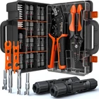 Solar Crimping Tool Kit, 14-10 Awg Crimper With 12 Connectors Wrench New. Price: $42.82.