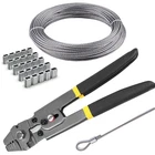 Stainless Steel Wire Cable Crimping Tool Kit, Cutter &crimper 1/16'', Silver New. Price: $40.63.