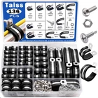 Taiss 136PCS Cable Clamps Assortment Kit 304 Stainless Steel Rubber Cushion P... New. Price: $27.77.