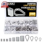 Sanuke 340PCS Stainless Steel Wire Rope Cable Thimbles Aluminum Crimping Loop Sl New. Price: $25.22.