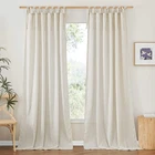 Natural Thick Linen Curtains For Living Room, Tie Top Light Filtering Window ... New. Price: $58.77.