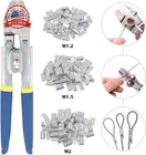 Glarks Up 2.2MM Wire Rope Crimping Tool With 150PCS 3 Size Aluminum Double Ba New. Price: $35.37.