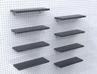 Black Heavy Duty Pegboard Accessories Kit 16 Brackets 8 Shelves Tool Garage New. Price: $73.55.