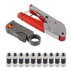 Cable Crimper Coaxial Compression Tool Kit Wire Stripper With 10PCS F RG6 New. Price: $18.60.