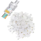 RJ45 CAT6 Pass Through Connectors Gold Plated 8P8C Ends For Solid Wire And St... New. Price: $25.16.
