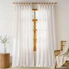 Thick Linen Tie Top Curtains 96 Inches Long, Light Filtering Drapes Adjustabl... New. Price: $63.19.