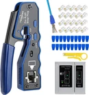 RJ45 Tool Kit Pass Thru Ethernet Crimper For CAT5E CAT6A 8P8C Modular New. Price: $41.95.