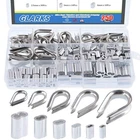 Glarks 250PCS 304 Stainless Steel Wire Rope Cable Thimbles Combo And Silver New. Price: $21.82.