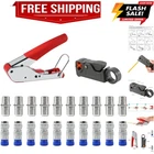 Cable Crimper Coaxial Compression Tool Kit Wire Stripper With F RG6 RG59... New. Price: $21.84.