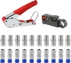 Cable Crimper Coaxial Compression Tool Kit Wire Stripper With F RG6 RG59 New. Price: $18.99.